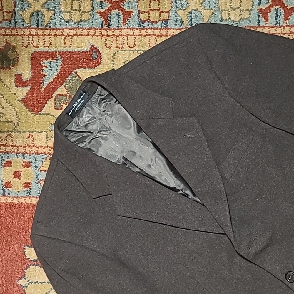 VTG CHOCOLATE BROWN CASHMERE WOVEN IN ITALY SPORT COAT BLAZER - Picture 2 of 11